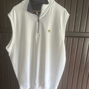 White Sleeveless Quarter-Zip Vest by Cutter & Buck